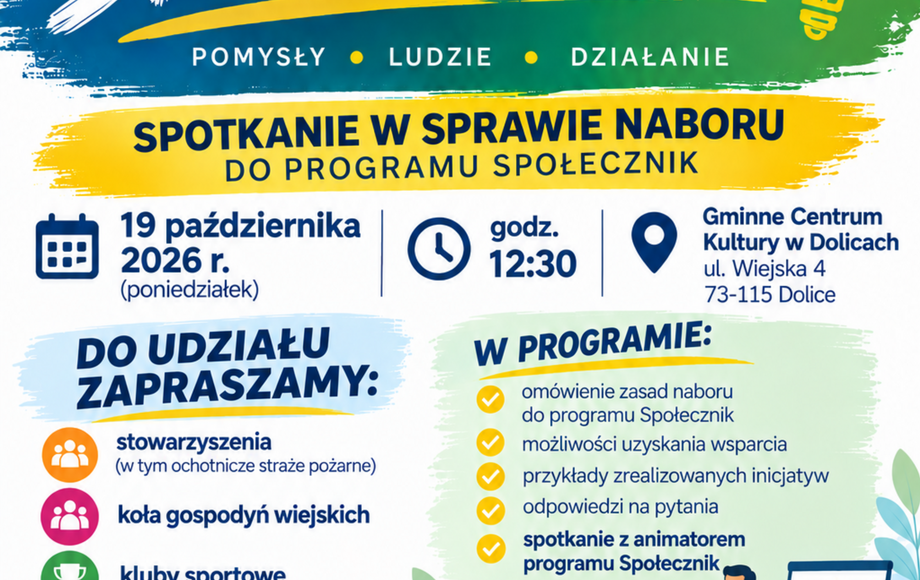 Spotkanie w sprawie naboru do PROGRAMU SPOŁECZNIK