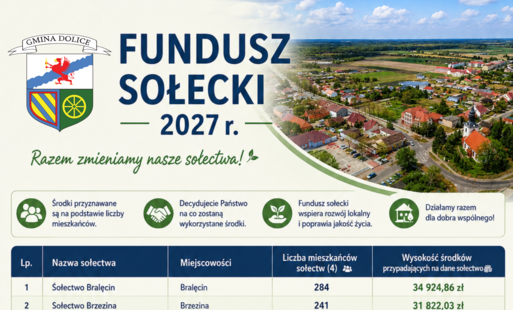 Zdjęcie do Gmina Dolice - Fundusz Sołecki 2027