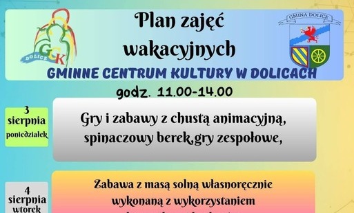 Zdjęcie do GCK w Dolicach zaprasza w sierpniu do swojej siedziby i do świetlic wiejskich